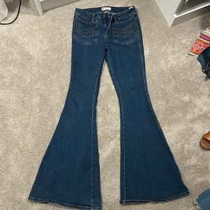 Free people stretch denim jean bell bottoms